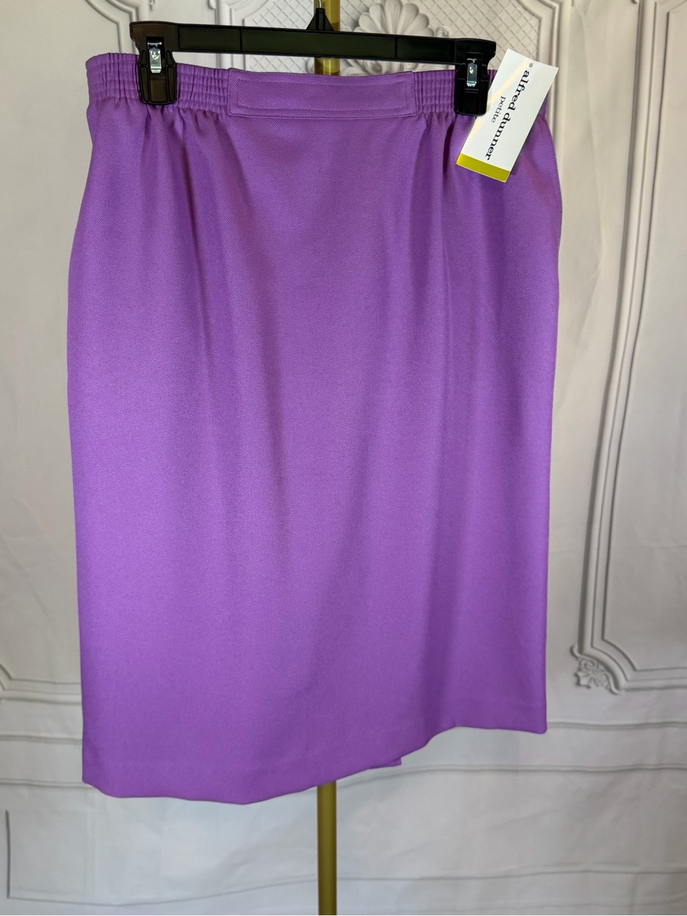 Alfred Dunner Petite Women’s Size 14P Purple Pencil Skirt NWT Office Chic Slit